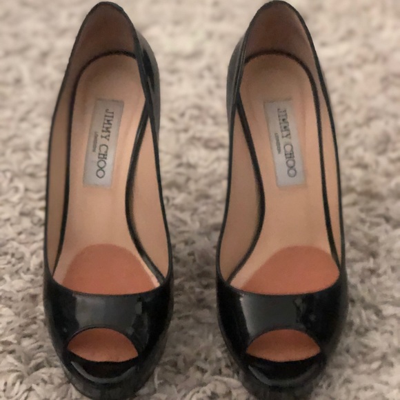Jimmy Choo patent leather peep-toe pumps - Picture 2 of 10